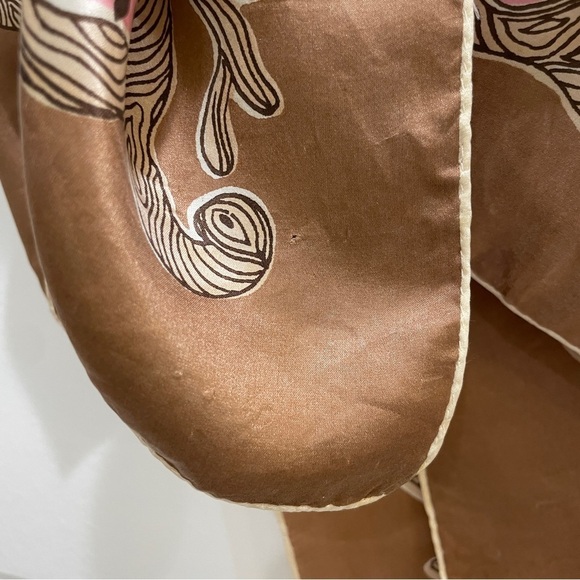 Silky Square Scarf with Yellow Roses & Twiggy Floral Vine Pattern - Picture 11 of 11